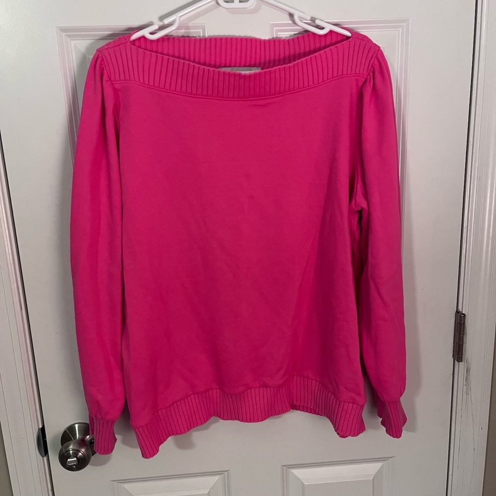 Loft boatneck sweater. Hot pink XXL
